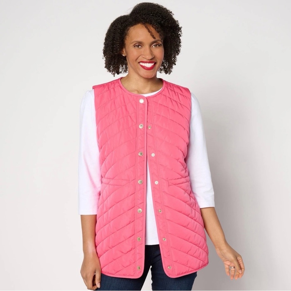Isaac Mizrahi Live Pink Vest